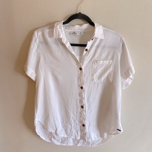 White Button-down Blouse Shirt